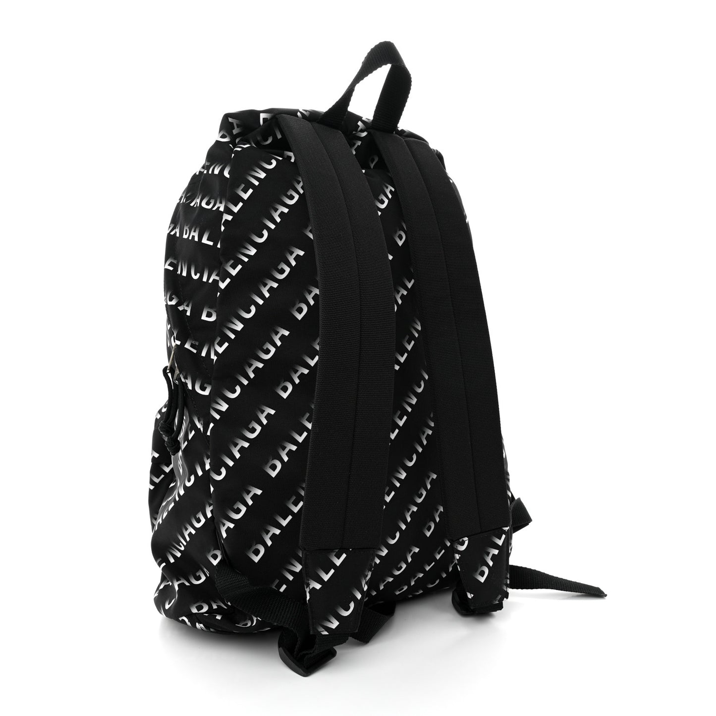 Recycled Sport Nylon Allover Gradient Logo Wheel Backpack Black White