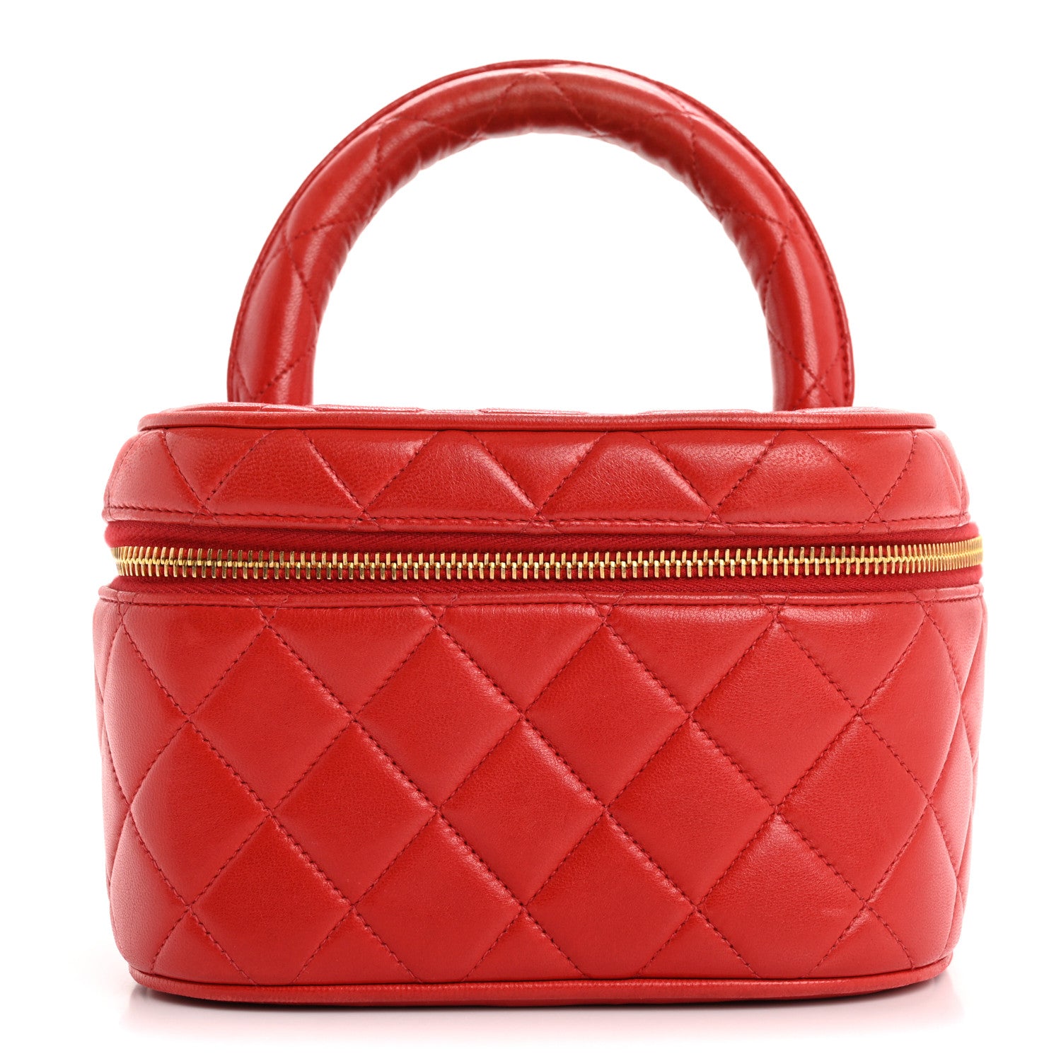 Chanel Lambskin Quilted Vanity Case Red 1 of 13