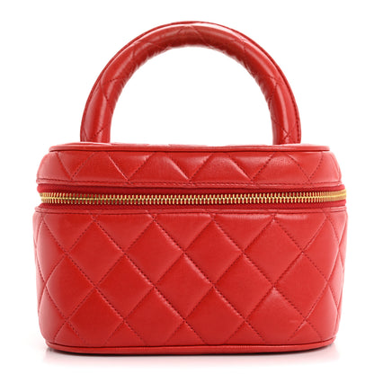 Chanel Lambskin Quilted Vanity Case Red 1 of 13