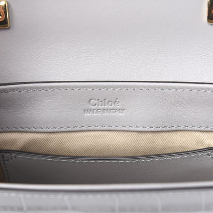 Chloe Crocodile Embossed Calfskin Mini C Double Carry Stormy Grey 5 of 8
