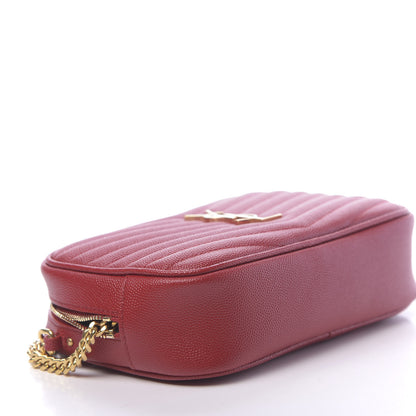 Saint Laurent Grain De Poudre Matelasse Monogram Mini Lou Camera Bag Eros Red 8 of 11