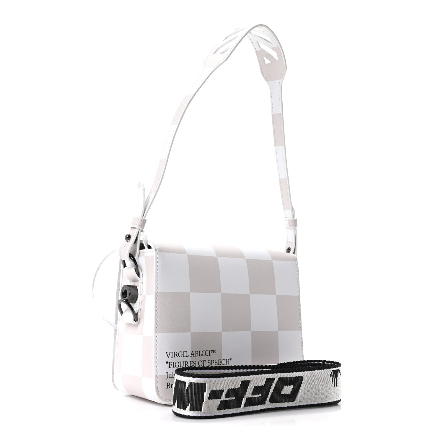 Off-White Calfskin Figures of Speech Binder Clip Bag White Beige 2 of 9