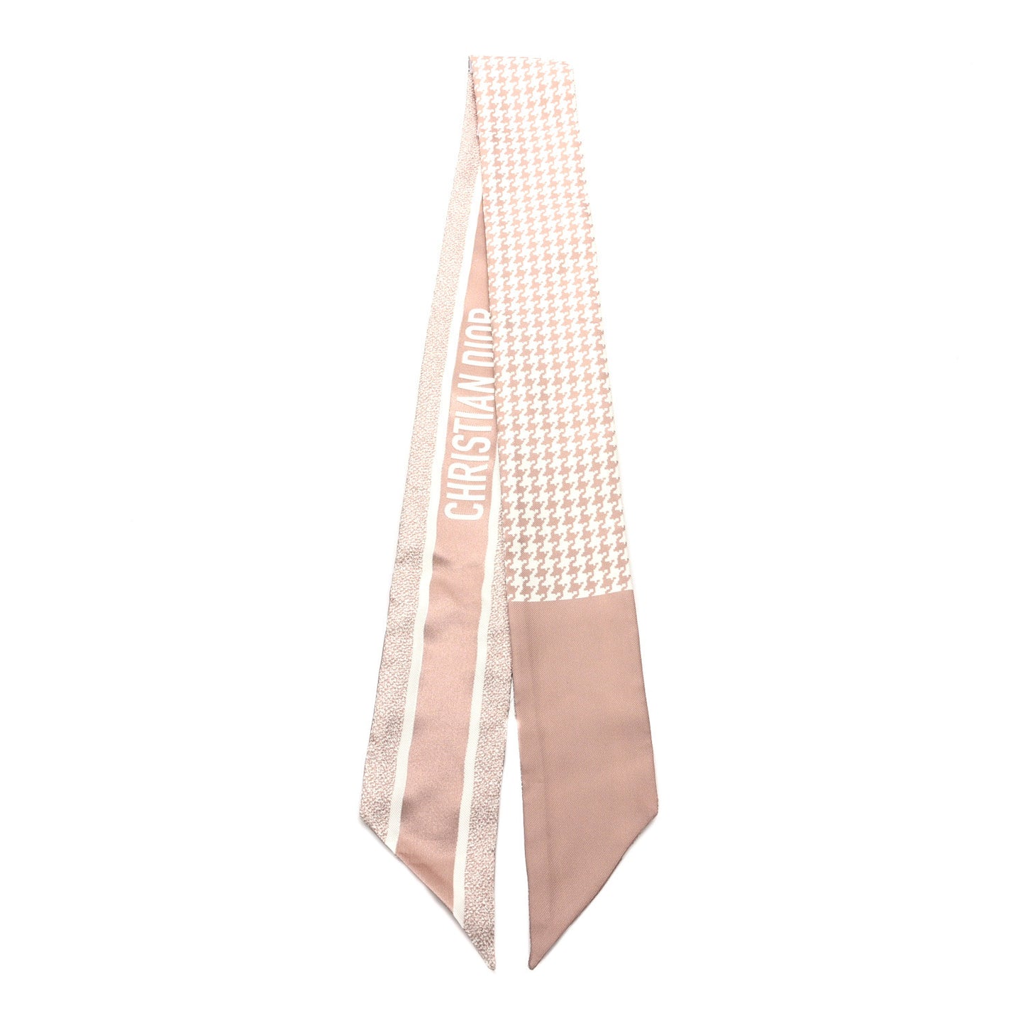 Silk Houndstooth Mitzah Scarf Beige