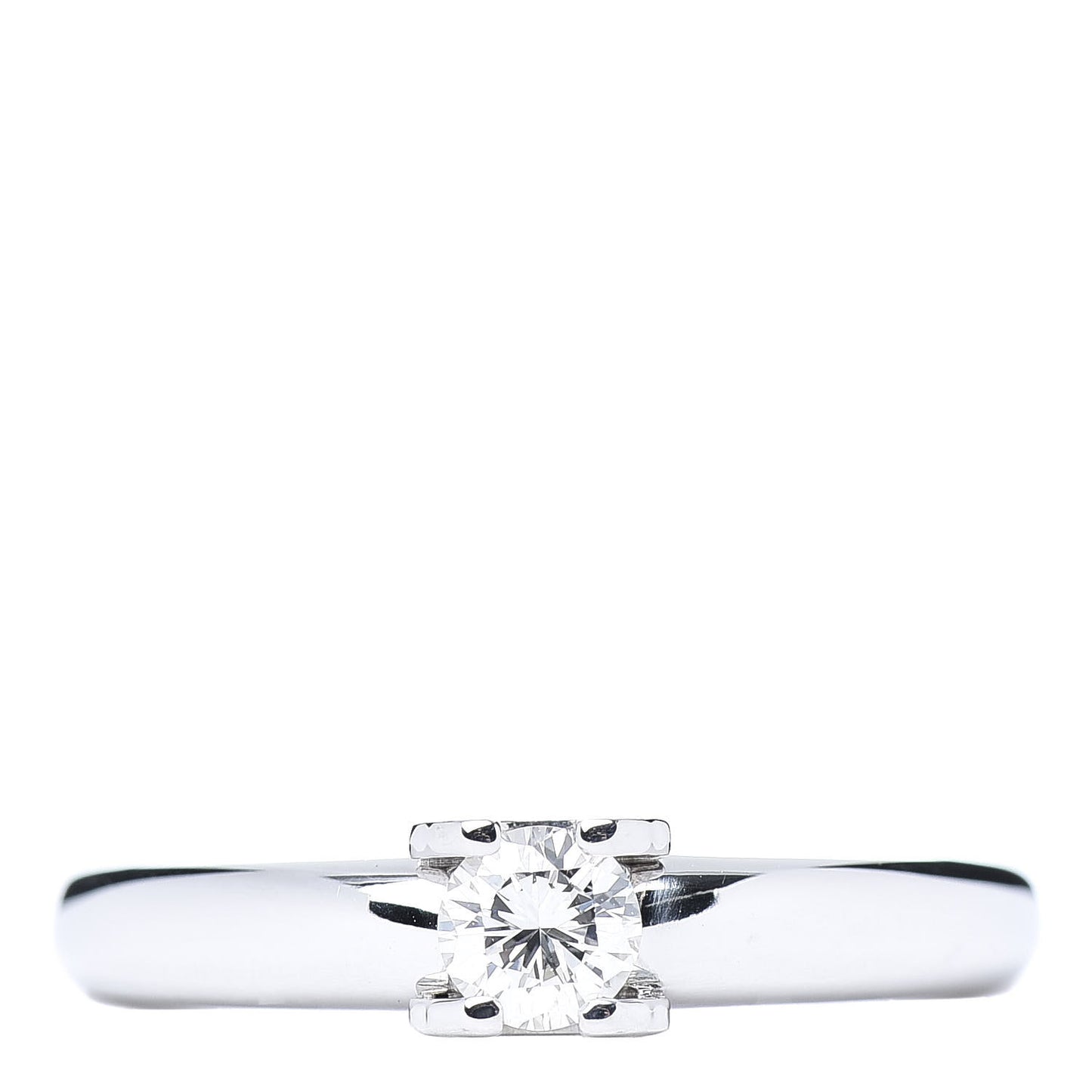18K White Gold Diamond .25ct C De Solitaire Ring 50 5.25