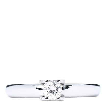 Cartier 18K White Gold Diamond .25ct C De Solitaire Ring 50 5.25 1 of 5
