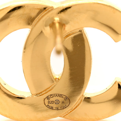 Chanel Metal CC Paris Button Stud Earrings Gold 4 of 5