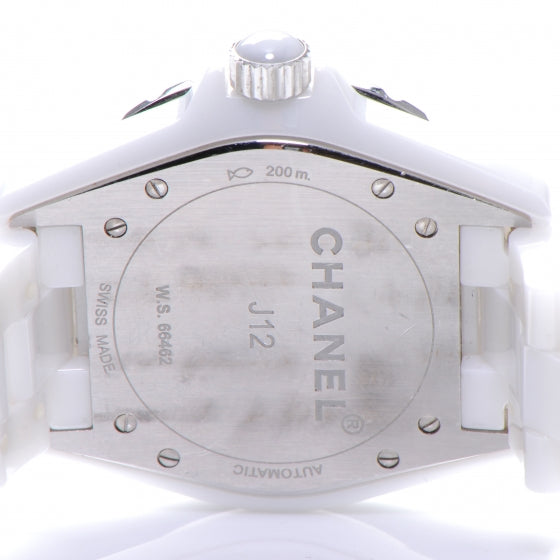 Stainless Steel Ceramic Diamond 38mm J12 Automatic Watch White