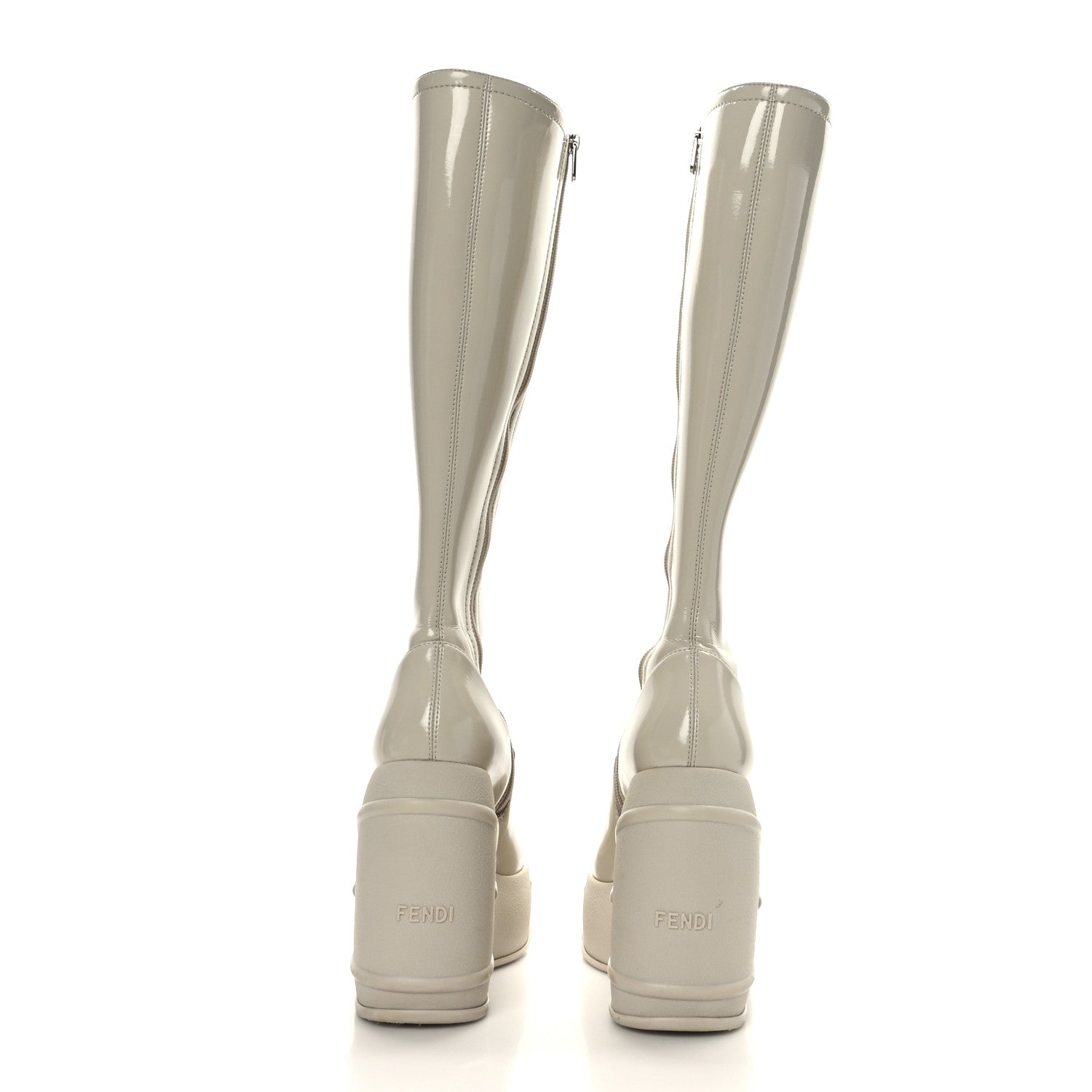 Fendi Technical Patent Fashion Show Platform 140mm Tall Boots 40 Pietra 5 of 8