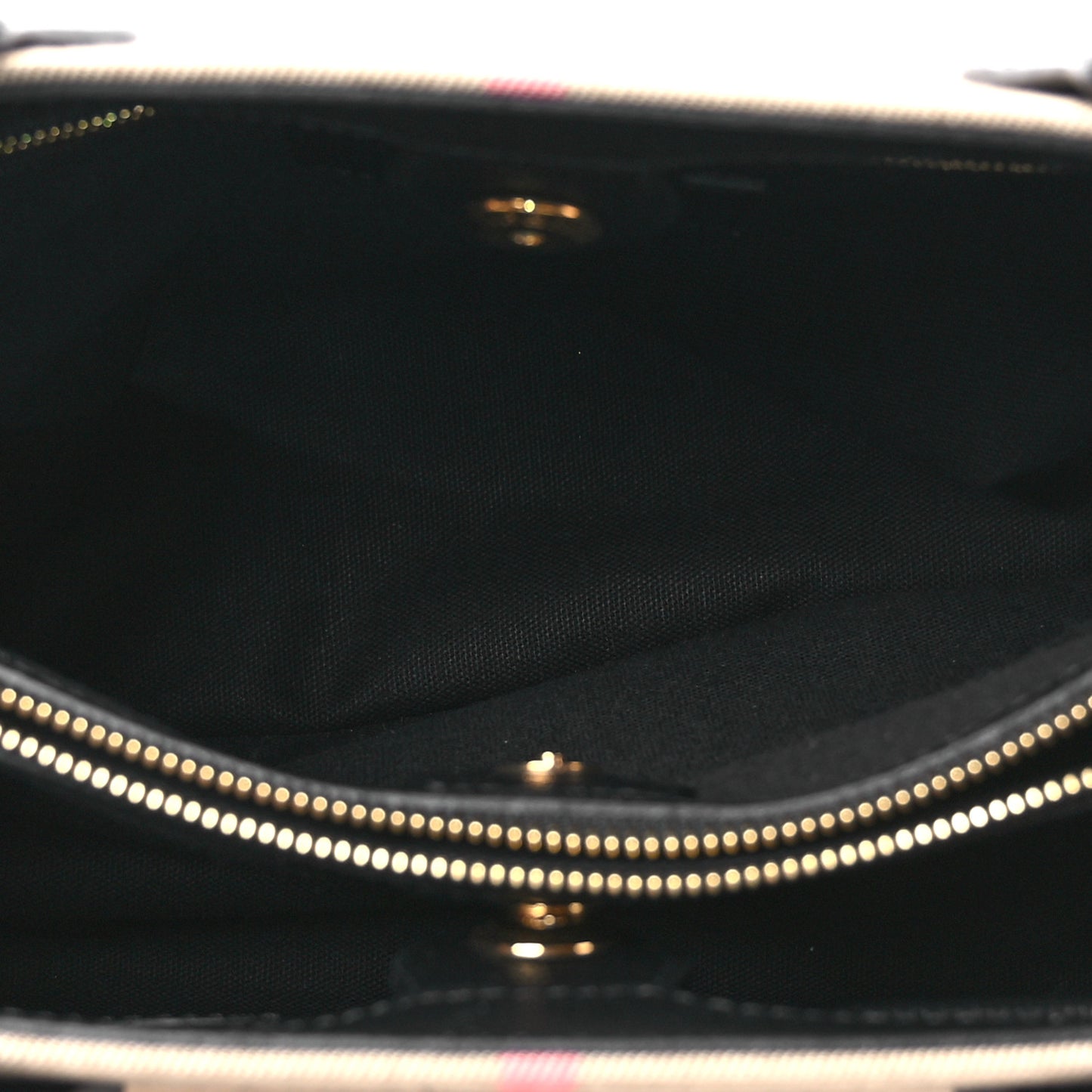 House Check Grainy Calfskin Medium Banner Tote Black