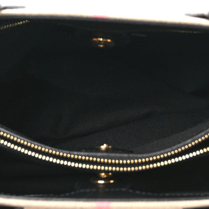 Burberry House Check Grainy Calfskin Medium Banner Tote Black 5 of 10