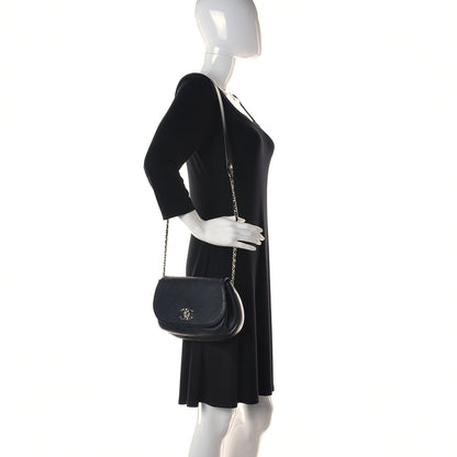 Chanel Grained Calfskin Stitched Messenger Flap Bag Black 2 of 13