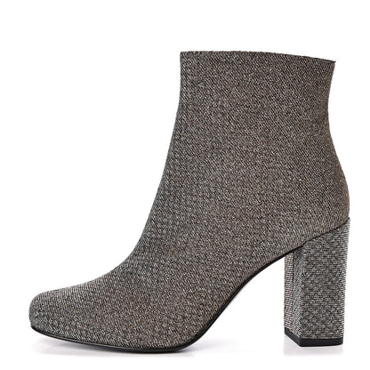 Saint Laurent Glitter Babies Zip Boots 36.5 Black Gold 1 of 11