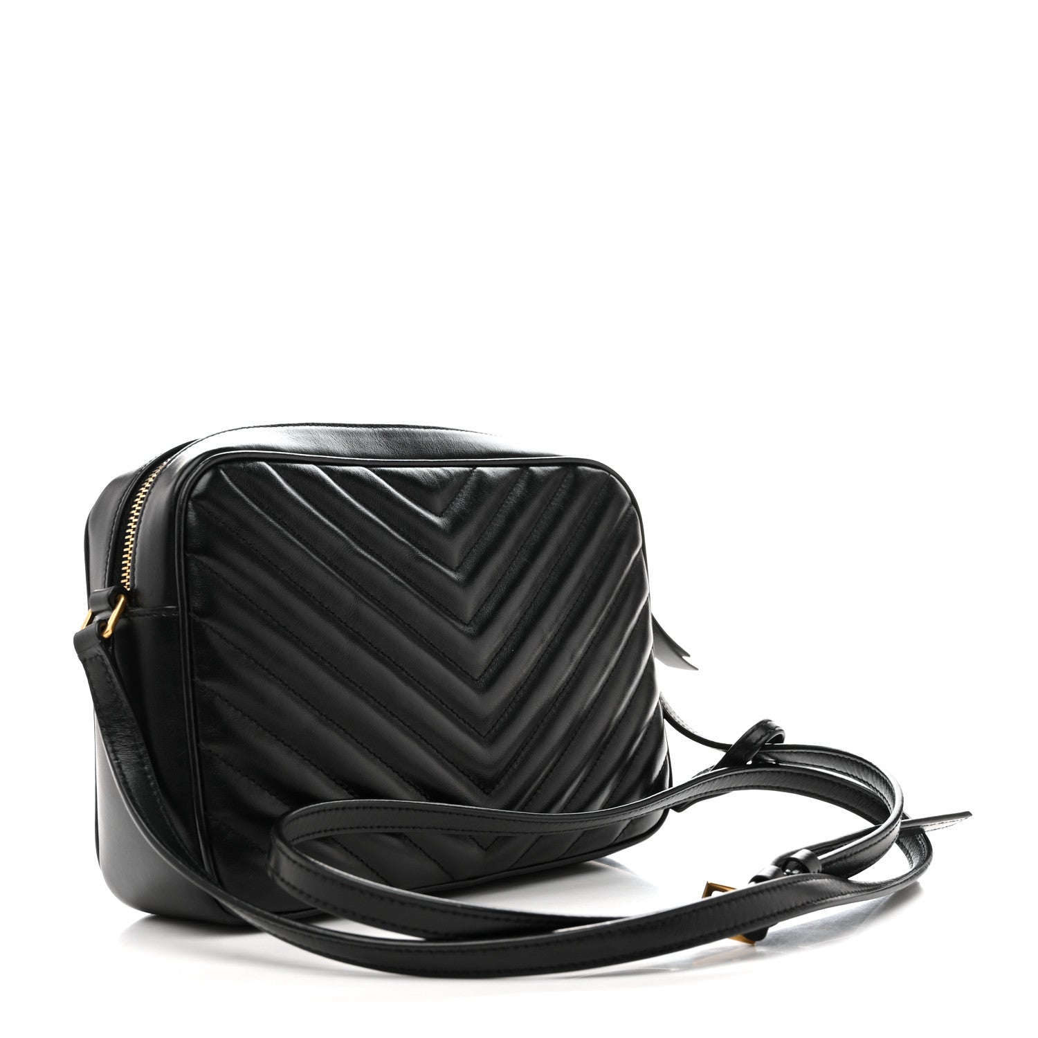 Saint Laurent Calfskin Matelasse Monogram Lou Camera Bag Black 3 of 12