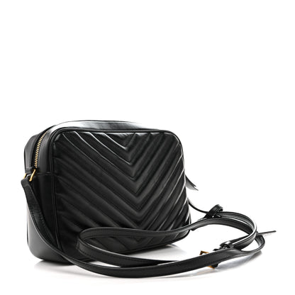 Saint Laurent Calfskin Matelasse Monogram Lou Camera Bag Black 3 of 12