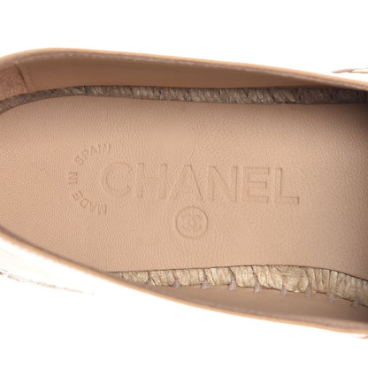 Chanel Lambskin CC Espadrilles 39 Beige Black 9 of 11