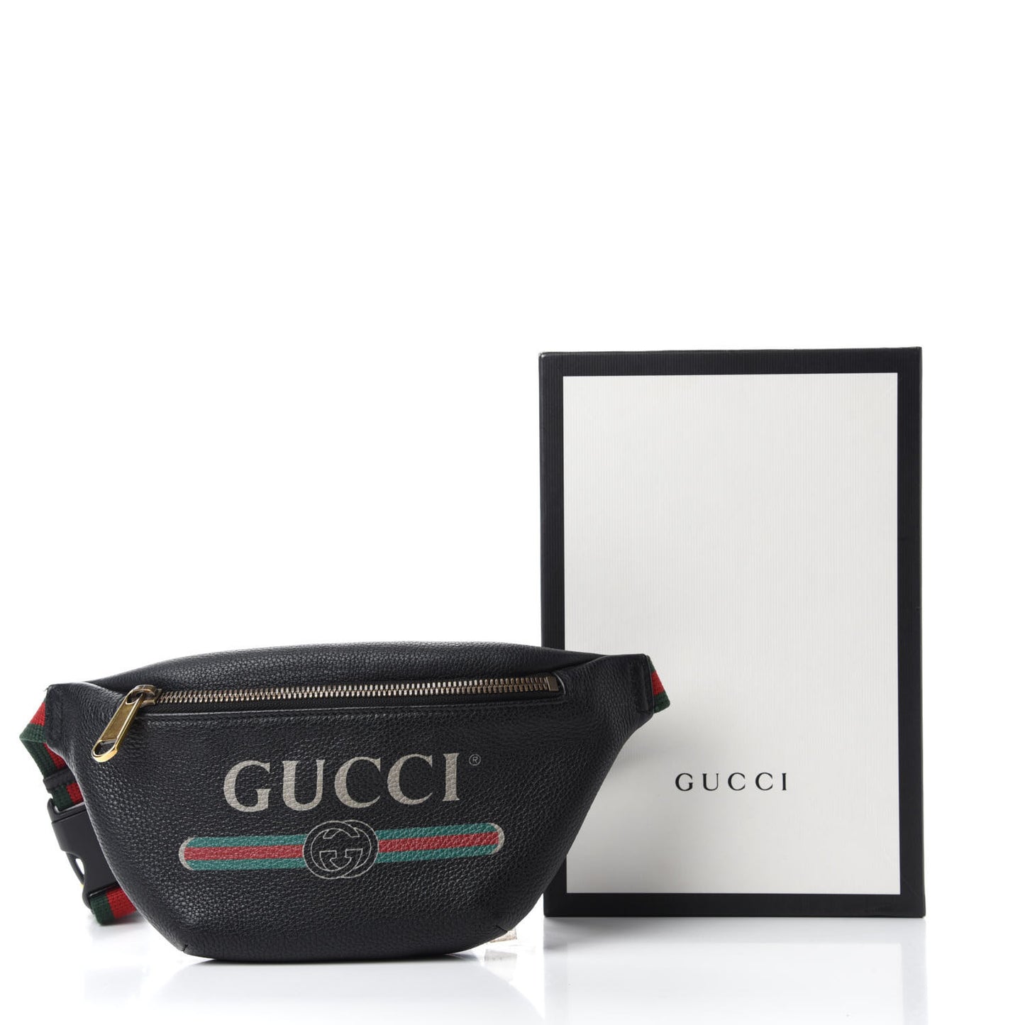 Grained Calfskin Small Logo Belt Bag Black