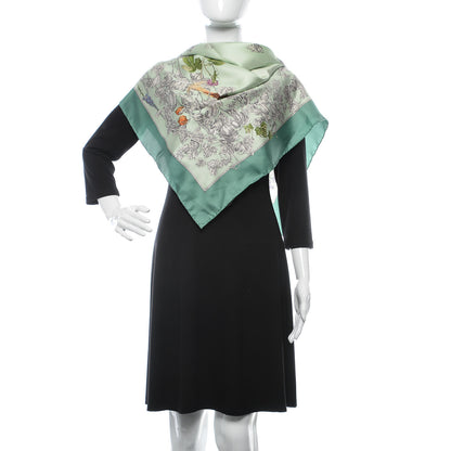 Gucci Silk Twill Wondergardenia Square Scarf Emerald 2 of 5