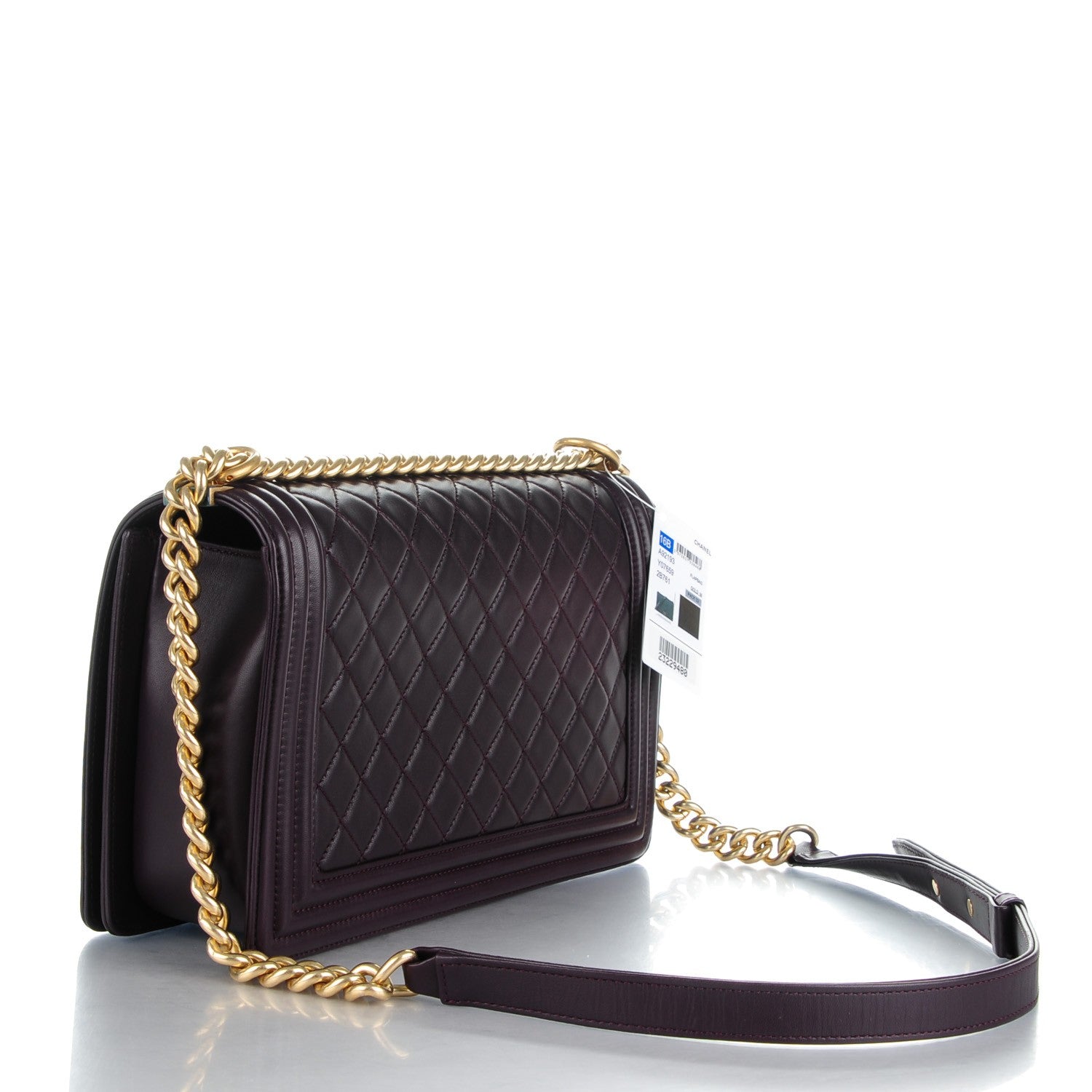 Chanel Lambskin Quilted New Medium Boy Flap Dark Purple 3 of 7