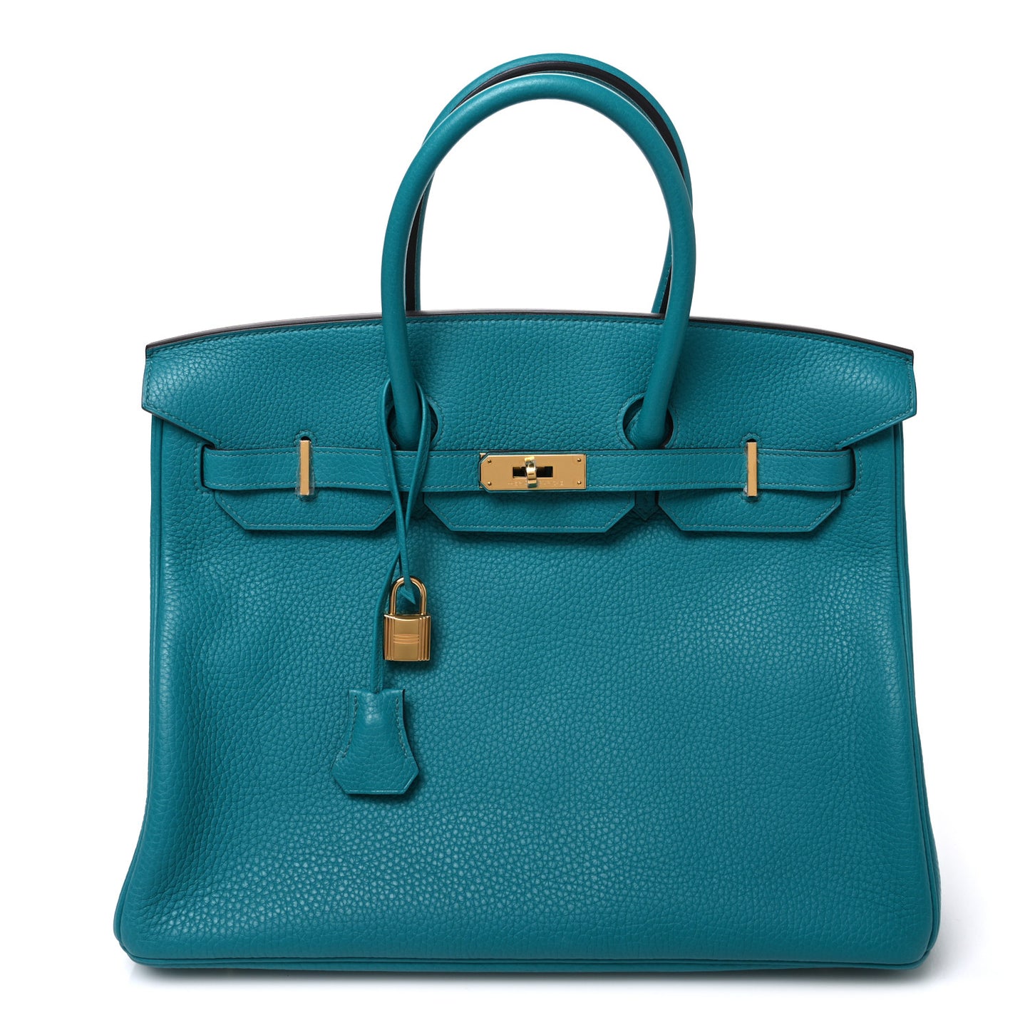 Taurillon Clemence Birkin 35 Bleu Paon
