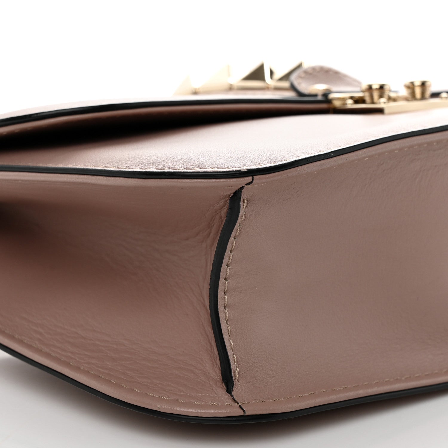 Valentino Garavani Vitello Medium Glam Lock Rockstud Flap Poudre 9 of 10