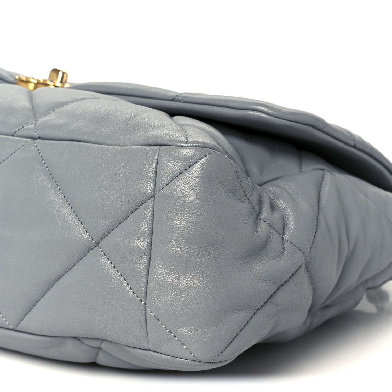Chanel Goatskin Quilted Maxi Chanel 19 Flap Grey 10 of 10