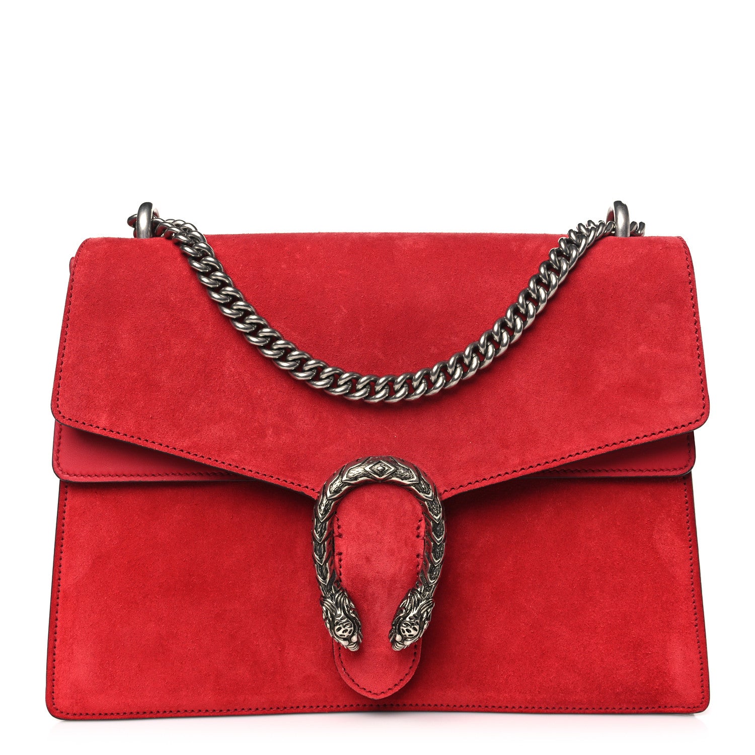 Gucci Suede Vitello Velvet Medium Dionysus Shoulder Bag Vulcanic Red 1 of 10