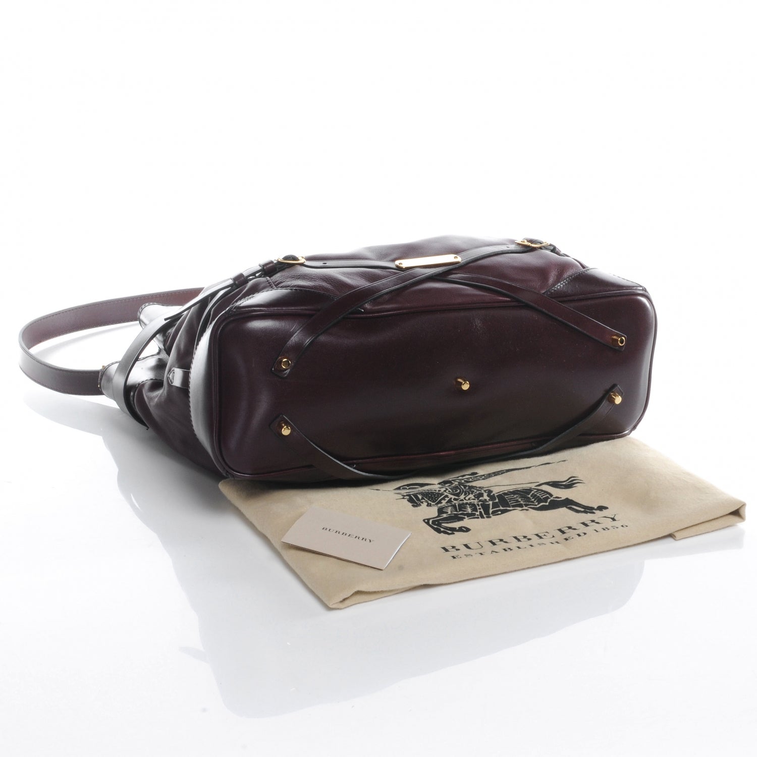 Burberry Soft Lambskin Bridle Calfskin Large Gosford Hobo Black 4 of 10