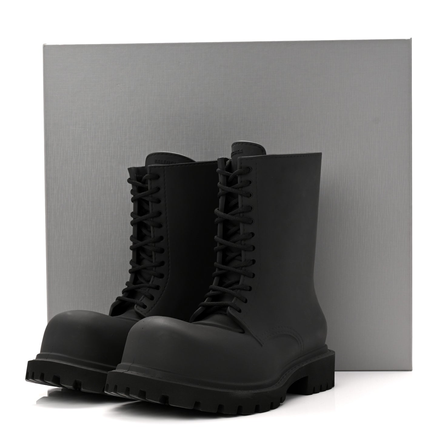 Rubber Mens Steroid Lace Up Boots 41 Black