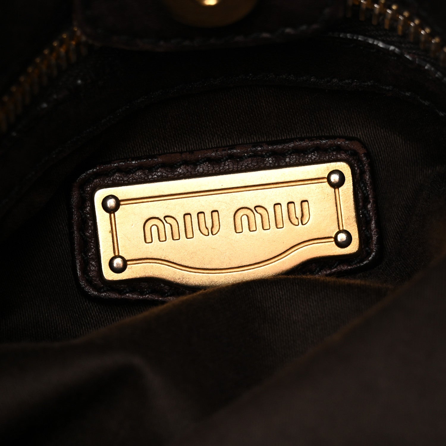 Miu Miu Vitello Lux Gathered Tote Brown 5 of 13