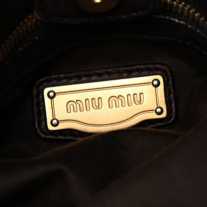 Miu Miu Vitello Lux Gathered Tote Brown 5 of 13