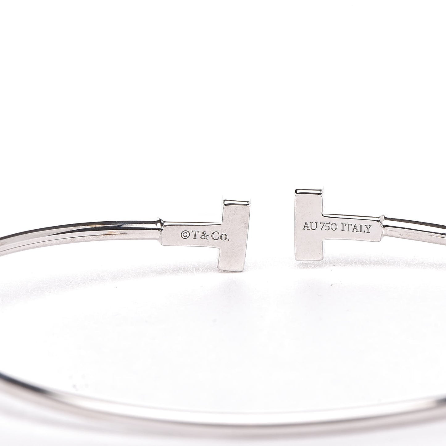 18K White Gold Narrow T Wire Bracelet