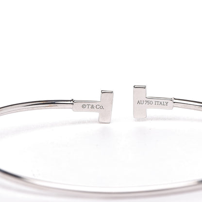 Tiffany 18K White Gold Narrow T Wire Bracelet 4 of 6