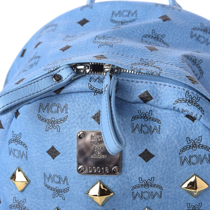 MCM Visetos Medium Sprinkle Stud Stark Backpack Blue 8 of 9