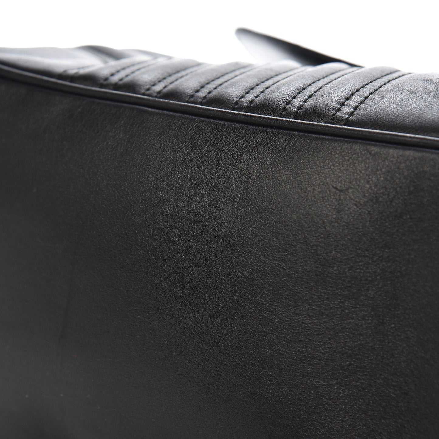 Calfskin Matelasse Maxi GG Marmont Top Handle Shoulder Bag Black