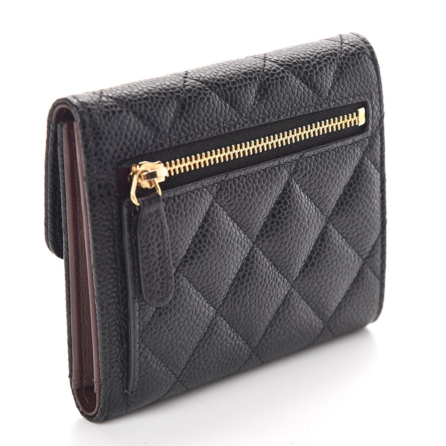 Chanel Caviar Quilted Compact Flap Wallet Black 3 of 9