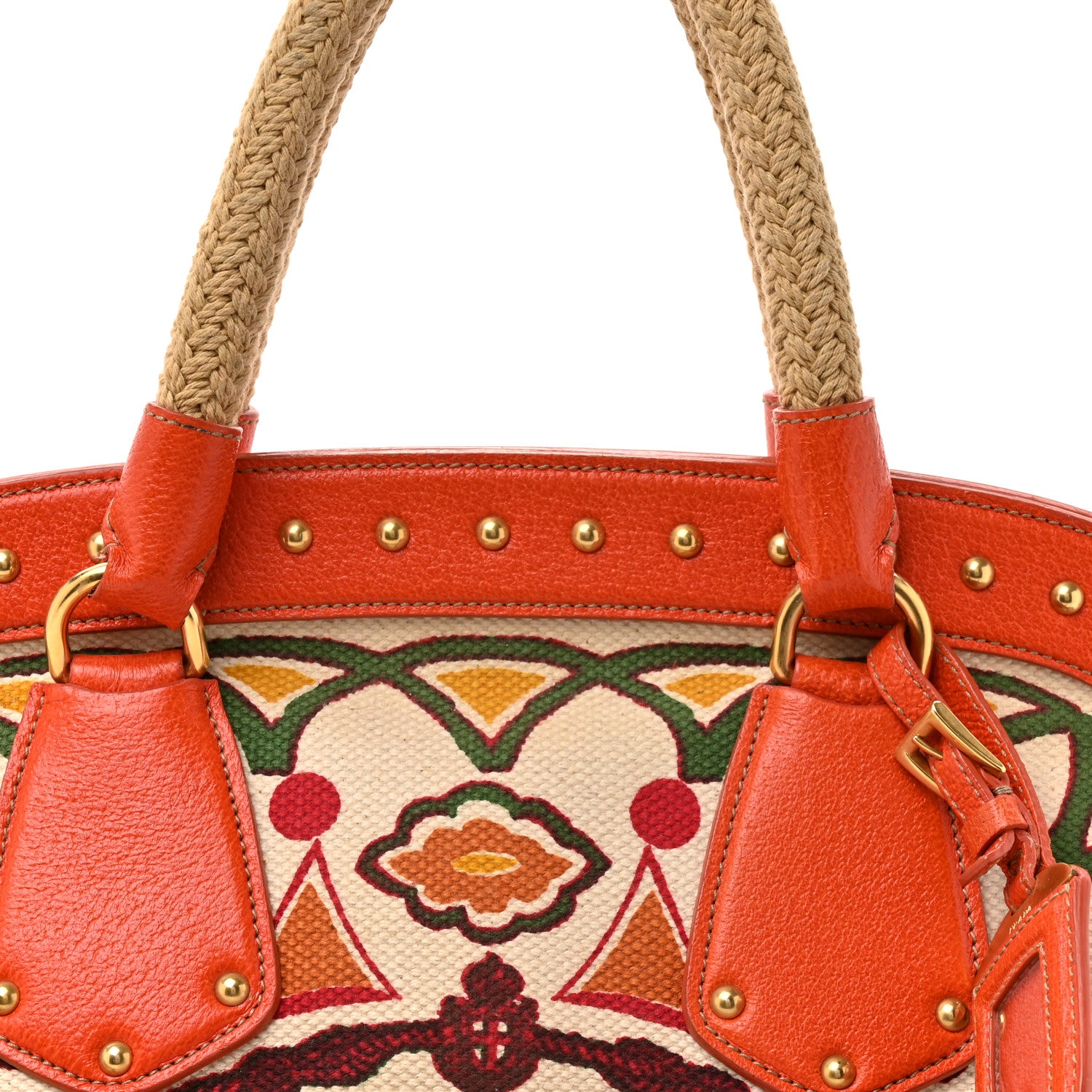 Prada Canapa Stampata Frame Bag Papaya 7 of 15