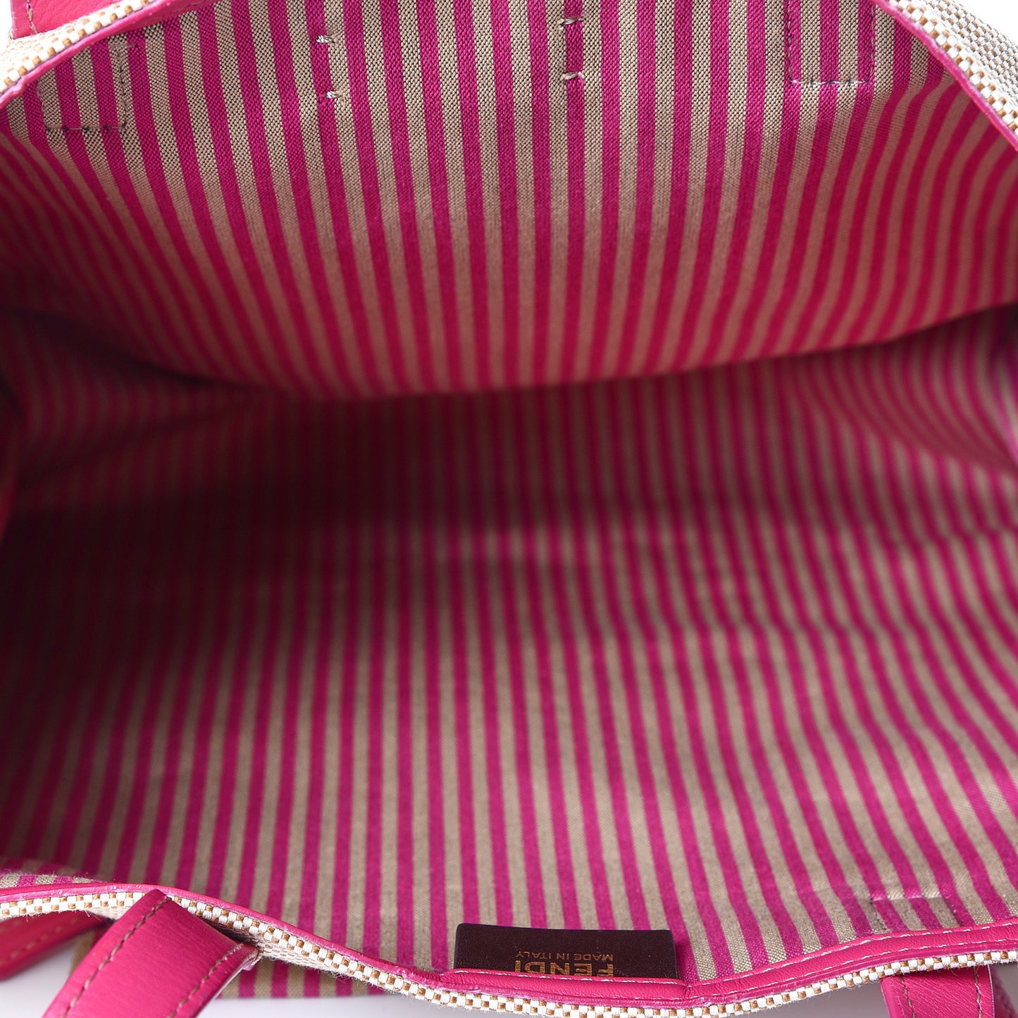 Canvas Vitello Simply Shopping Business Tote Natural Fuchsia