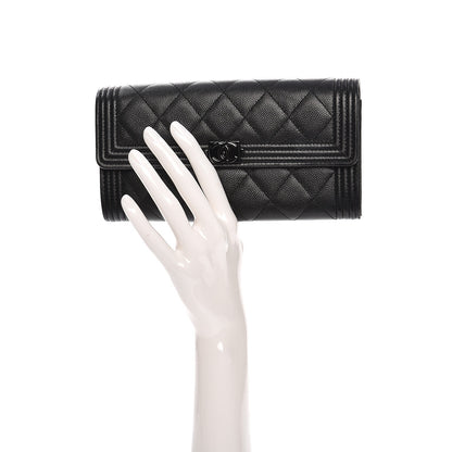 Chanel Caviar Quilted Boy Flap Wallet So Black 2 of 10