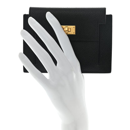 Hermes Epsom Kelly Pocket Compact Wallet Black 2 of 10