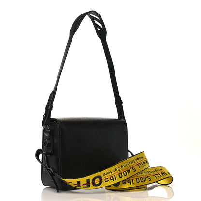 Off-White Saffiano Striped Diag Binder Flap Bag Black White 2 of 8