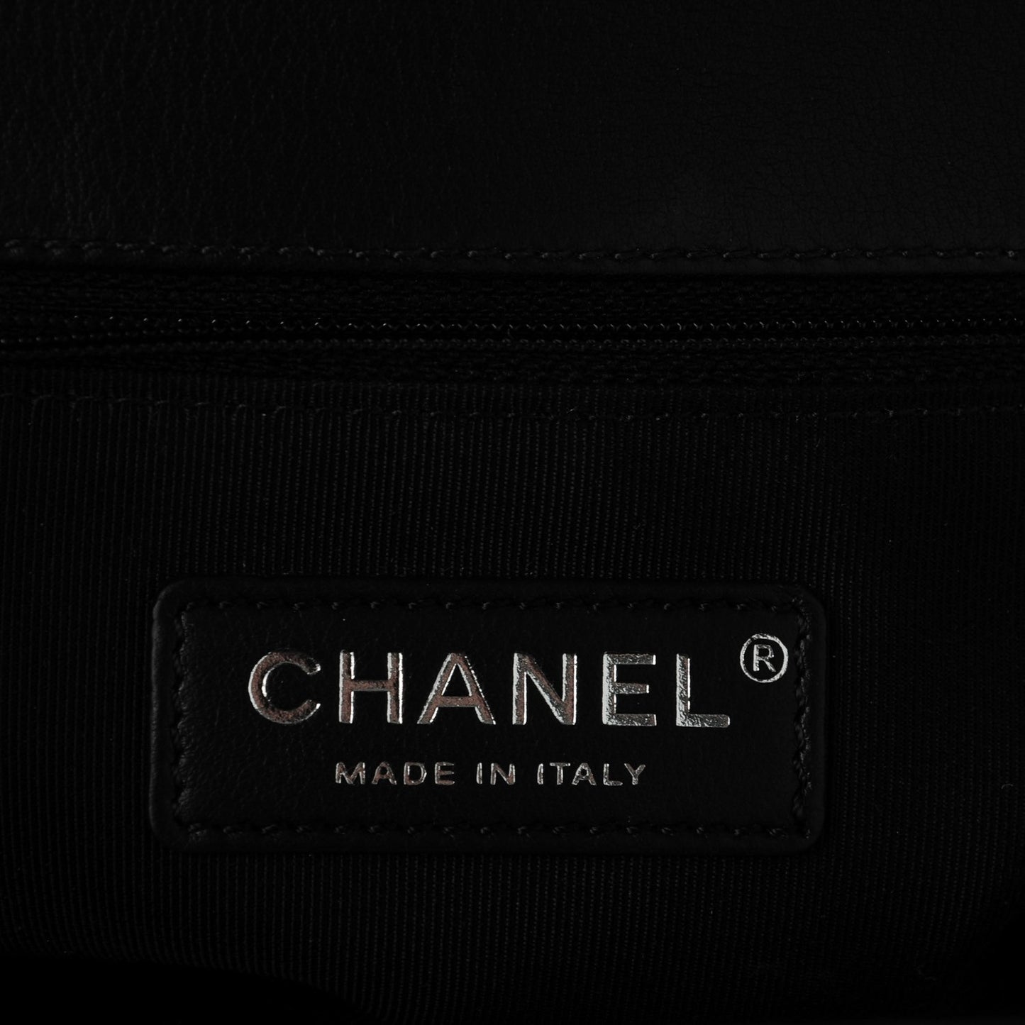 Calfskin Chevron New Medium Boy Flap Black