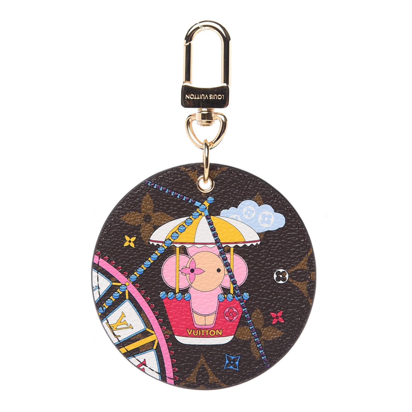 Monogram 2020 Christmas Animation Big Wheel Bag Charm Key Ring Rose Ballerine