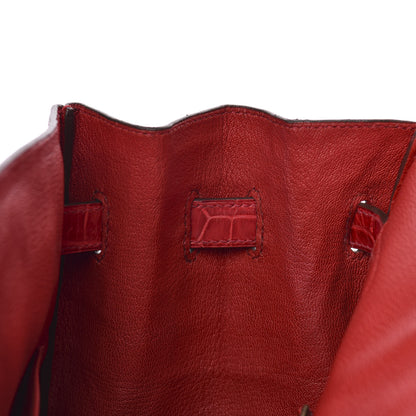 Hermes Shiny Porosus Crocodile Birkin 35 Braise 8 of 31