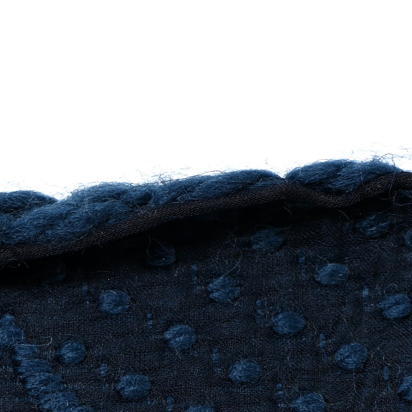 Wool Silk Logomania Scarf Navy
