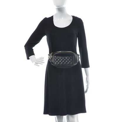Chanel Lambskin Quilted Waist Bag Fanny Pack Black 2 of 11