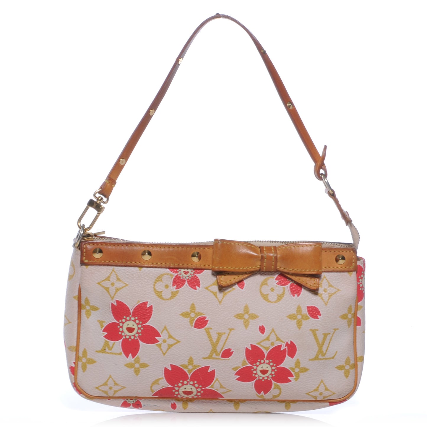 Monogram Cherry Blossom Pochette Accessories Red