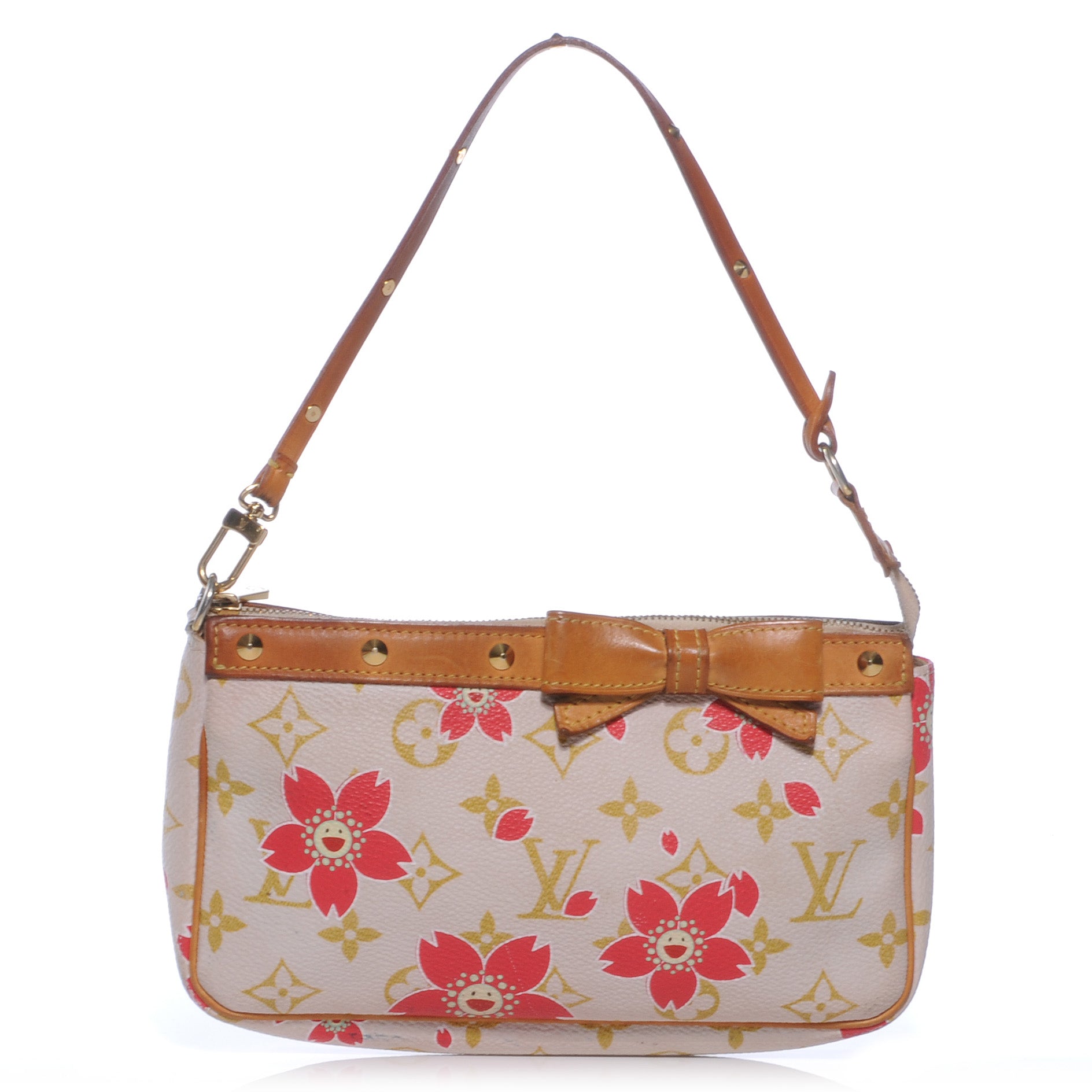 Louis Vuitton Monogram Cherry Blossom Pochette Accessories Red 1 of 6