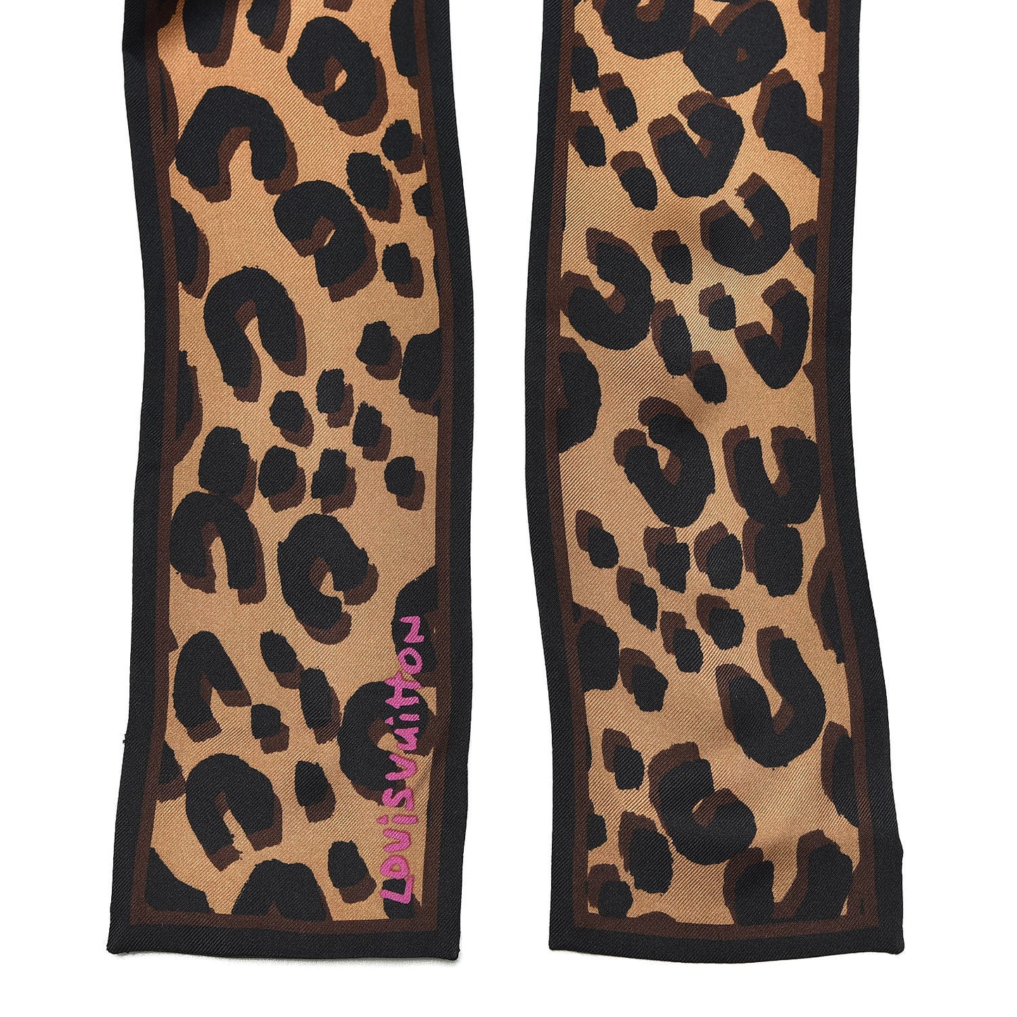 Silk Leopard Bandeau Scarf Marron