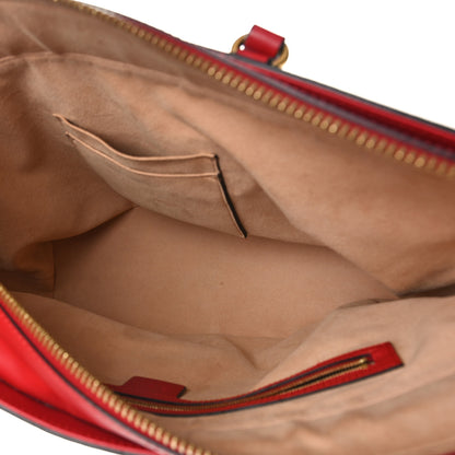Gucci GG Supreme Monogram Blooms Medium Zippered Bucket Tote Beige Blue Navy Hibiscus Red 5 of 11