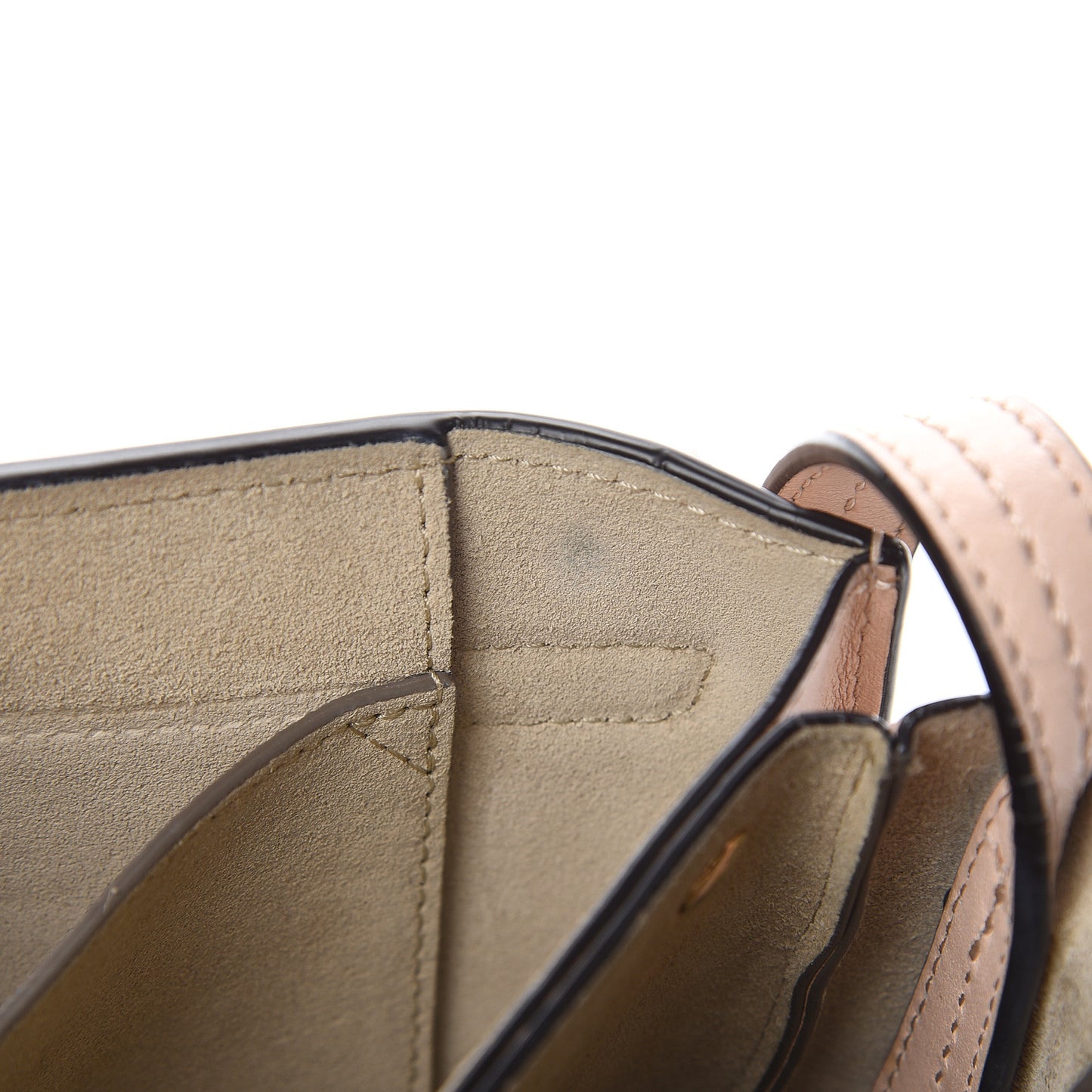 Suede Calfskin Small Faye Shoulder Bag Cement Pink